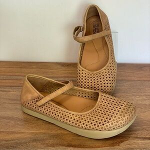 Kalso Solar Earth Shoes Leather Mesh Mary Janes Camel sz 10 BOHO